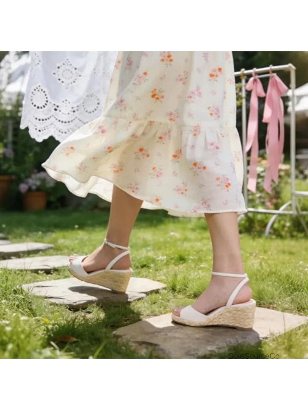 Women's Raffia Espadrille Wedge Sandals Platform Heels Ankle Strap Open Toe